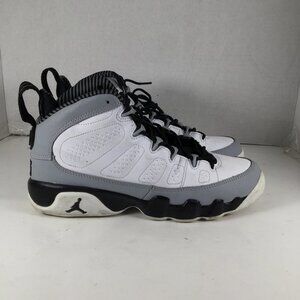 Nike Air Jordan 9 Sneakers Retro Barons Youth Size 6.5Y White Gray Black